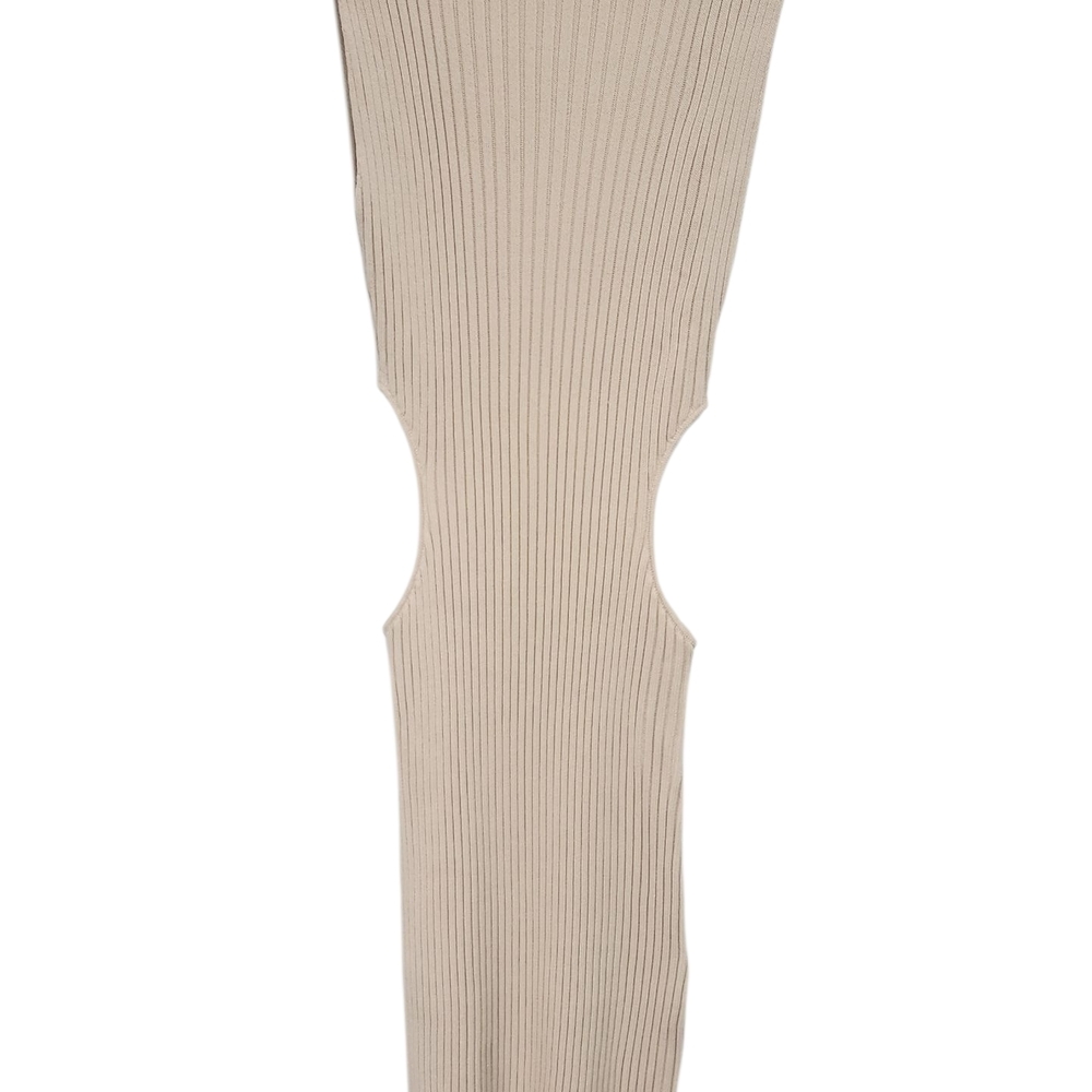 Bec + Bridge Beige Ribbed Knit Dress